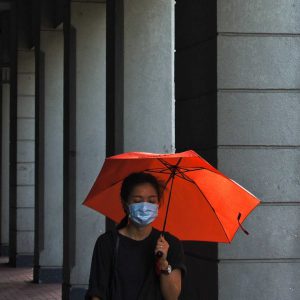 Koronavirüs, maske, şemsiye, kadın, virüs, salgın